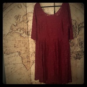 Maroon Lace Dress